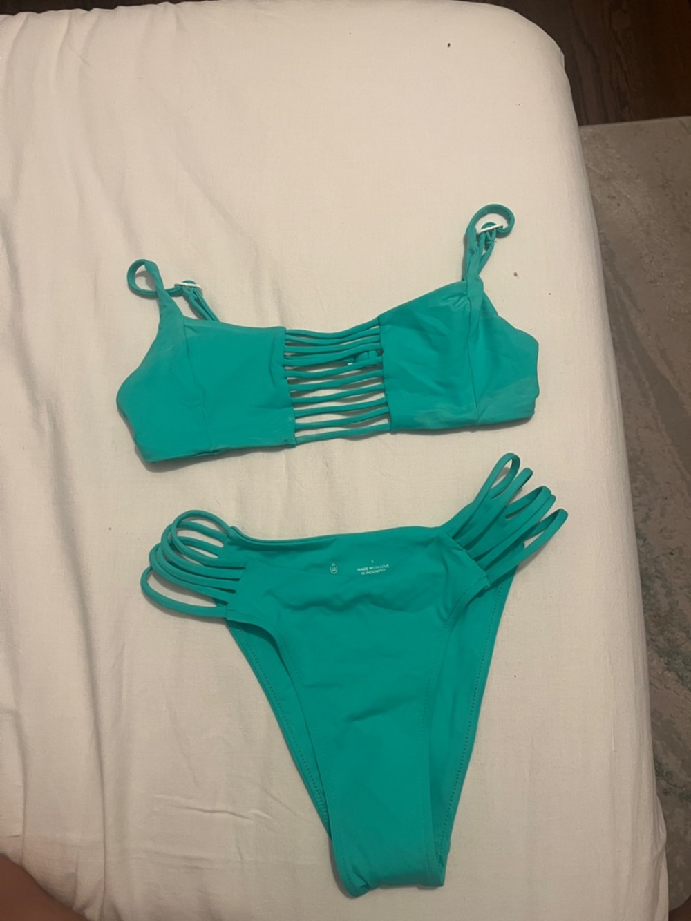 Teal Strappy Bikini Set